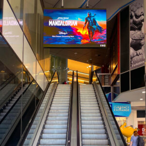 JDS World Square Ceiling Mount Escalator Curved LED Digital Signage